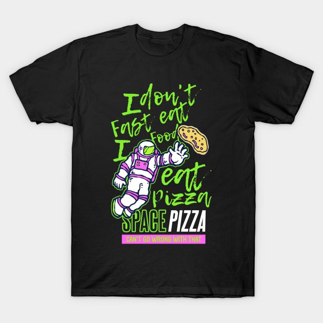 Astronaut Pizza T-Shirt by HollyDuck
